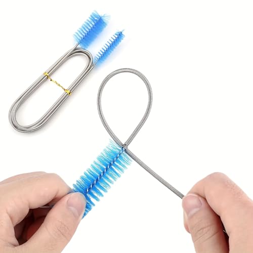Flexible Double-Ended Pipe Cleaning Brush 1pc - 78.74in Air Tube Hose Cleaner, Aquarium Accessory for Tank & Filter, Nylon Bristle Reach Tool