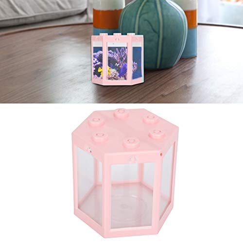 Mini Plastic Fish Small Hex Fish Portable Desktop Aquarium Fish Bowl for Office Home Decor