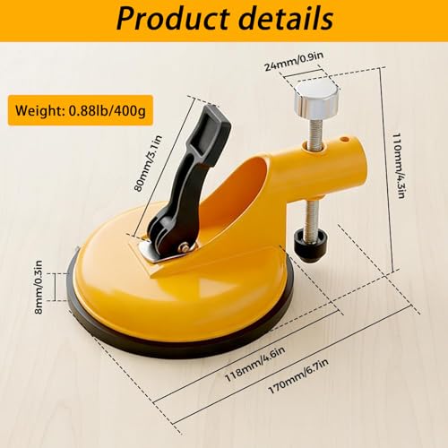 2026 New Adjustable Height Setter, Professional Countertop Leveling Tool with Heavy-Duty Suction Cups, Countertop & Flooring Alignment Tool for Tile, Floors Gap Fix and Seam Leveling (Yellow, 1 Pc)