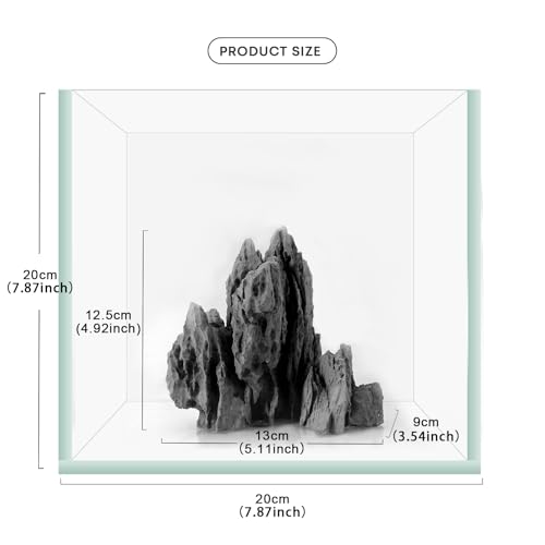 FZONE Aquarium Rocks Aquascaping, Micro Resin Seiryu Rock for Aquascaping - size: 04 Seiryu Stone: 5.11" × 3.54" × 4.92"