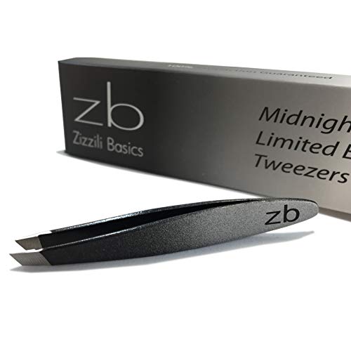 Zizzili Basics Mini Slant Tweezers - Best Tweezers for Eyebrow, Facial Hair Removal and your Precision Needs (Midnight Ombre) - color: Midnight Ombre