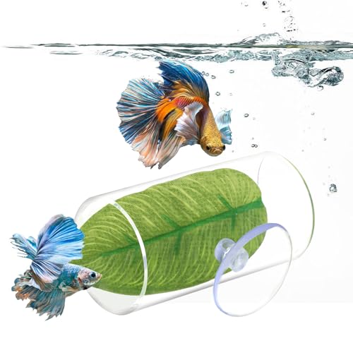 NAANEEZOO Betta Tube Tunnel, Hollow Design Fish Cave Hideout with Suction Cup, Safer Toys for Small Fish & Shrimp, Aquarium Decor