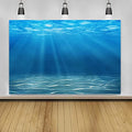 Laeacco Underwater World Background 13x10ft Undersea World Sunlight Deep Sea Blue Water Sun Ray Backdrop Seabed Children Birthday Party Home Decoration Kid Boy Newborn Photo Studio Aquarium Background - size: 13x10ft