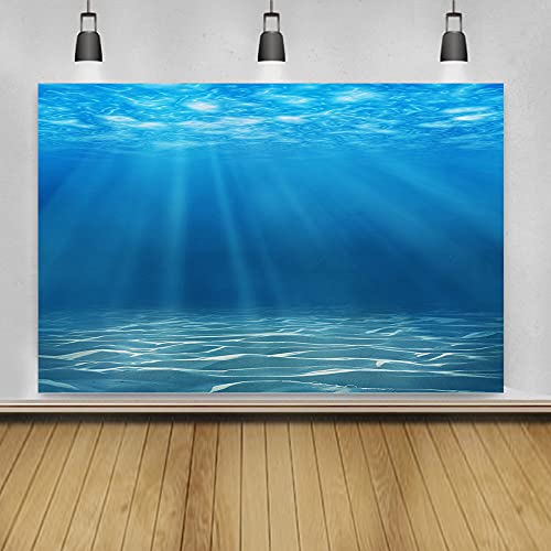 Laeacco Underwater World Background 13x10ft Undersea World Sunlight Deep Sea Blue Water Sun Ray Backdrop Seabed Children Birthday Party Home Decoration Kid Boy Newborn Photo Studio Aquarium Background - size: 13x10ft