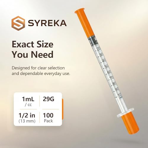 1ml 29G 1/2 Inch Syring, Lab Tools Supplies, Individual Package 100 Pack - size: 1ml-29G-1/2", style: 100 Pack