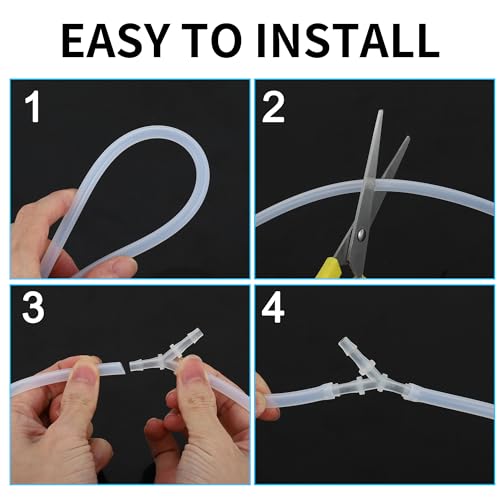 5 Pcs Aquarium Plastic Hose Barb Fitting 1/8" to 1/4" Hose ID Connectors Clear Plastic - size: 1/8"-1/4"