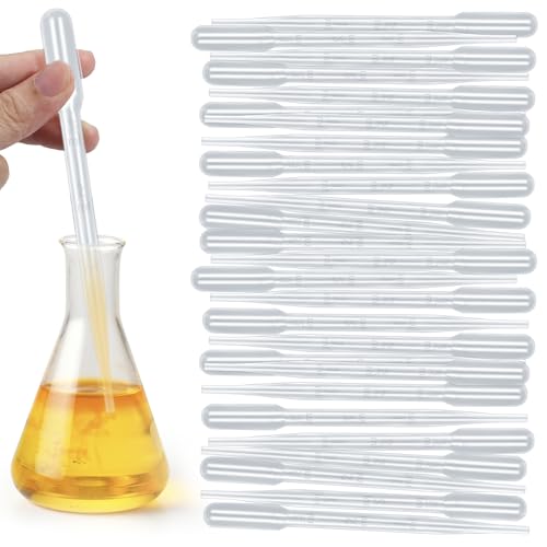 120Pcs Plastic Transfer Pipettes 3ml Dropper for Oil, Disposable Dropper Pipettes Eyedropper Water Droppers Pipette for Craft Lab Resin Paint - size: 3ml