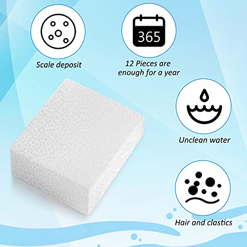 Mudder 12 Pcs Cat Water Fountain Filter Pre Filter Sponge for 67oz/ 2l Pet Water Fountain Trimmable Foam Filters for Dog Cat, Block Shape