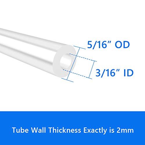 Pure Silicone Tubing, 3/16" ID x 5/16" OD High Temp Food Grade Tube Pure Silicone Hose Tube for Home Brewing, Beer Line, Kegerator, Wine Making, Aquaponics, Air Hose by Proper Pour (3.28 Ft)