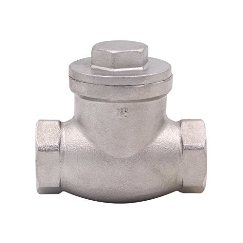 1/2 Inch Swing Check Valve - WOG 200 PSI Stainless Steel SS304 CF8M NPT - size: 0.5 Inch, style: Swing