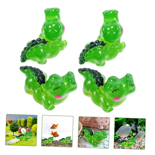 4pcs Miniature Resin Figurines Cute Aquarium Decor for Fish Tank and Gardens Realistic Animal Ornaments for Bonsai and Landscape Settings