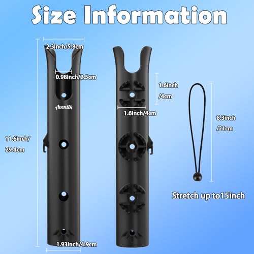 Aventik Tube Fishing Rod Holder Bracket Wall Mounted Boat Side Mount Tool Holder Tube Links with Screws 1/2/3/4/6 Pole Tube Fishing Rod Holders - color: 2-Pole Black