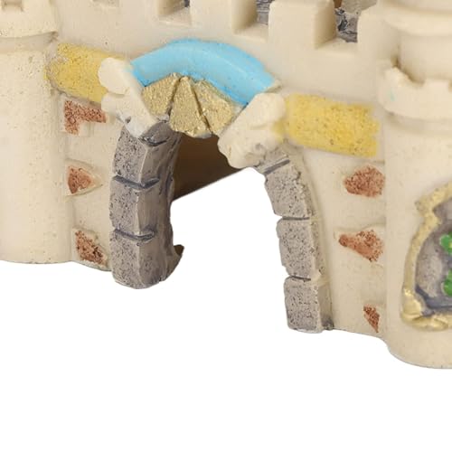 HERCHR Fish Tank Decorations, Castle Cave Hideouts & Resin Aquarium Decor Hiding Cave Ornament Fish Tank Accessories, Safe for Betta Fish