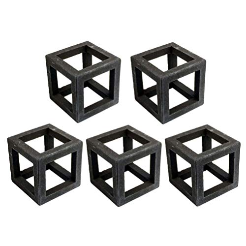 Aquarium Ceramic Shelter Shrimp Hideaway Breeding Cave Cubic Hideout Underwater Landscape Decorations Ornament for Betta,Lizards, Turtles,Reptiles 5Pcs