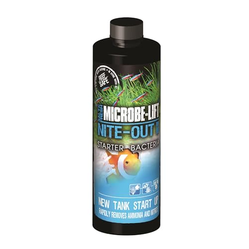 MICROBE-LIFT Nite-Out II Aquarium Bacteria for Start-up, Instantly Cycle Aquariums, Add Fish on Day 1, Rapid Ammonia and Nitrite Reducer for Freshwater & Saltwater Fish Tank, 4 Ounces (NITEH04) - size: 4 Ounces