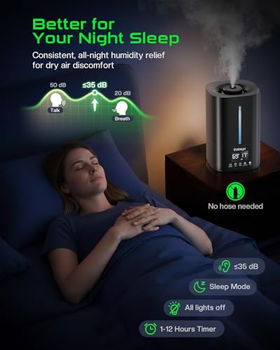 1.32 Gal / 5L Reptile Fogger Humidifier, with Remote & Timer, with Precise Humidity Control, Terrarium Humidifier Suitable for indoor Plants, Grow Tent, Greenhouse, Reptiles & Amphibians (Dual Hose)