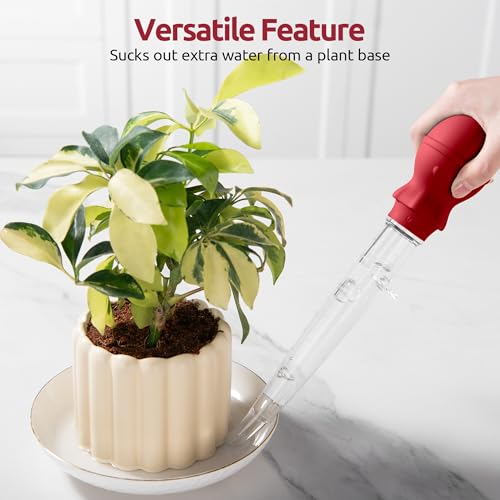 U-Taste 1.5oz Angled Turkey Baster - 228.2ºF Heat Resistant Food Grade Tritan and Silicone Large Octopus Bulb Baster Set with Cleaning Brush for Cooking Basting Meat Poultry Beef Chicken (Red) - color: Red