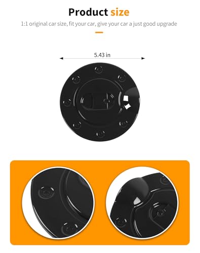 Hoolcar for F150 Black Gas Tank Cap Cover for Ford F150 2004 2005 2006 2007 2008 Fuel Filler Door Gas Cap Lid Housing Kit Exterior Accessories, ABS (Not Replacement) - color: Black, size: For F150 2004-2008