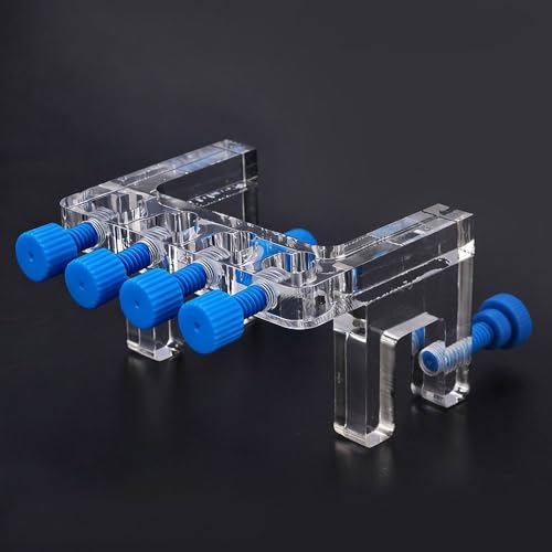 4 Holes Clear Acrylic Aquarium Hose Holder Fish Tank Filter Hose Fixture with Screws for Dosing Pump Tube