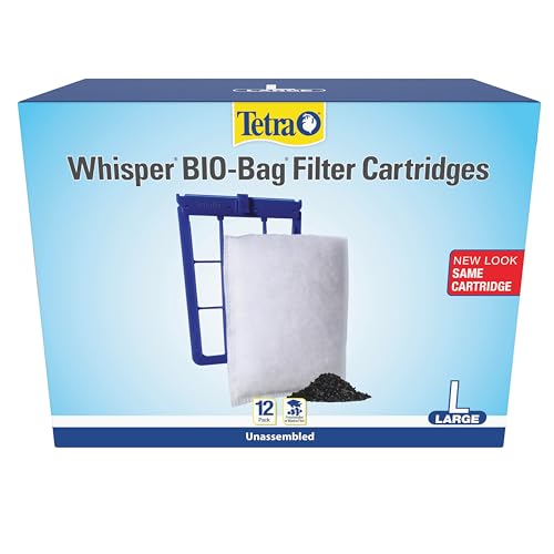 Tetra Whisper Bio-Bag Large Filter Cartridges for Aquariums, 12 Count, Unassembled, Fits Tetra Whisper Fish Tank Filters 10-30 Gal, 20-40 Gal, PF-20, 30, 40, 60, IQ 20, 30, 45, 60 - size: 12 Count, style: Standard