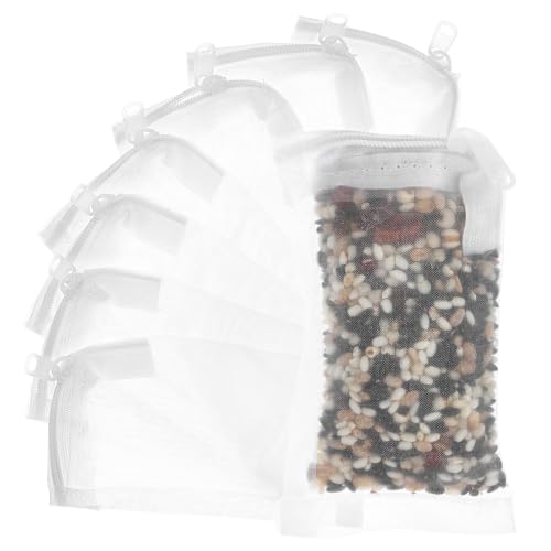 Teaaha 10PCS Media Bags for Aquarium Substrate, Extra Fine 150 μm Mesh Filter Bag with Plastic Zipper, Reusable Saltwater Freshwater Aquarium Filter Bags Purigen for Fish Tank(2.4" X 4")