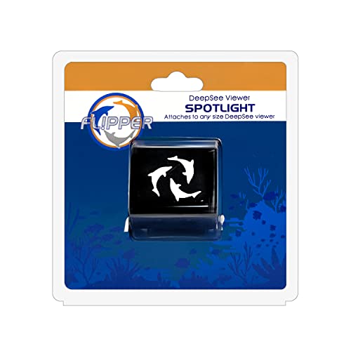 Flipper DeepSee Aquarium Magnifier Magnetic Viewer, Orange Filter Lens & Rechargeable LED Spotlights – Fish Tank Magnifying Glass – Flipper Fish Tank Accessories, 5"