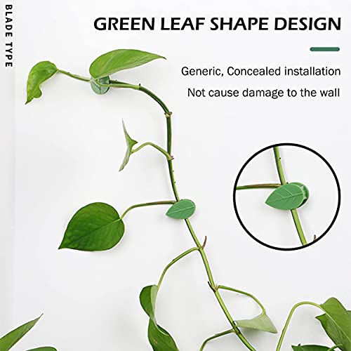LUCKJUJU 100 Pcs Plant Climbing Wall Fixture Clips Self-Adhesive Hook Vines Traction Clips Invisible Holder Garden Green Leaf Simulation Self-Adhesive Hook Wire Fixing Supporting - color: 50Pcs+50Pcs