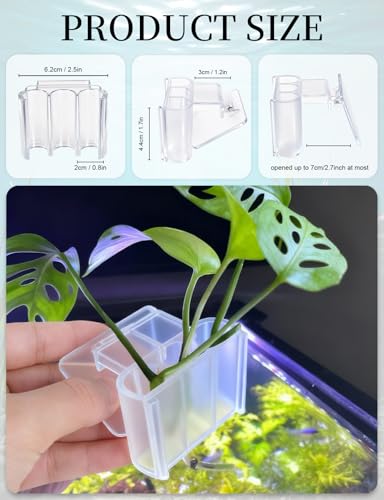 sogiv 3 Holes Aquatic Plant Cups, Hanging Aquarium Plant Holder for Fish Tank Plants Potting, Aquascape Accessories Decorations, Clear, 4 Pcs - color: Clear, 4 Pcs