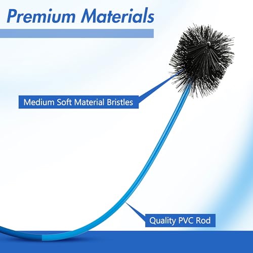 3 Pcs Condensate Trap Flexible Drain Brush, 16 Inch AC Drain Line Cleaning Brush for AC & HAVC Condensate P Trap, Blue
