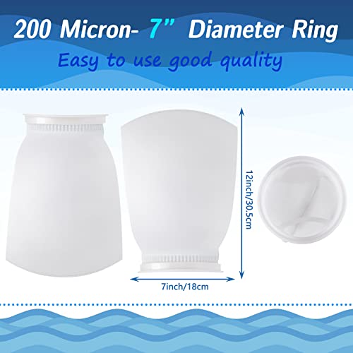 Jecery 16 Pack Ring Filter Socks 200 μm Aquarium Filter Bags Aquarium Socks for Tank Sump Saltwater Freshwater(12 × 7 inches) - size: 12 × 7 inches