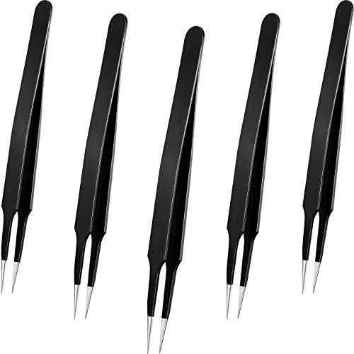 Mini Bead Tweezers Fuse Craft Beading Tweezers for Manual DIY Craft Supplies(5 Pieces)