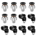 12 Pcs Push to Connect Fittings 3/8 Inch Tube OD x 1/8 Inch NPT Thread Pneumatic Male Straight and Elbow Quick Connect Air line fittings - size: 3/8"OD x 1/8"NPT