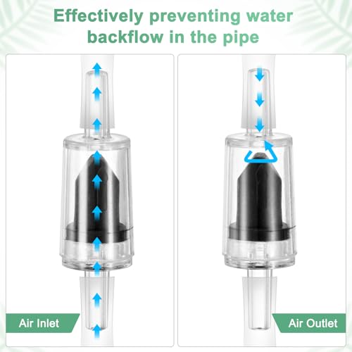 M METERXITY 6-Set Aquarium Air Valve, for 3/16" Airline Tubing Non-Return PVC Aquarium Air Control Valves W Check Valves for Fish Tanks/Aquaculture Regulators Air Pump Adjustable Valve [Black] - color: Black