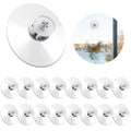 16 Pcs Suction Cup Plastic Pads, 50mm/1.96 Inch Clear PVC Sucker Pads, Strong Adhesive Holder With M5 Screw Nut for Windows, Bathrooms, Glass Walls, Car Sun Shades