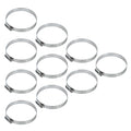 10Pcs Narrow Band 12mm Steel Adjustable Hose Clamp Hoop 59-82mm HC59-82/12 (59-82mm) - size: 59-82mm