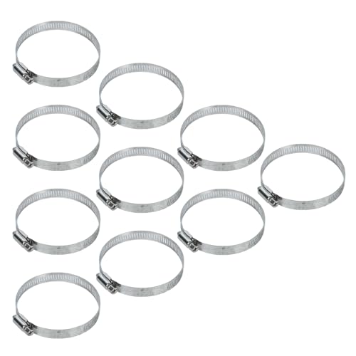 10Pcs Narrow Band 12mm Steel Adjustable Hose Clamp Hoop 59-82mm HC59-82/12 (59-82mm) - size: 59-82mm