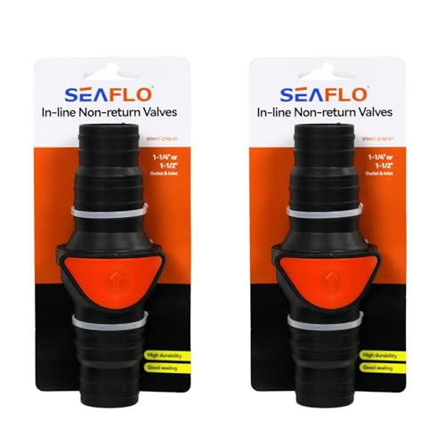 SEAFLO in-Line/ 90° Quick Disconnect Non-Return Check Valve PA6+GF+POM Construction, Anti-Backflow Design, Versatile Applications (Choose Size and Style)