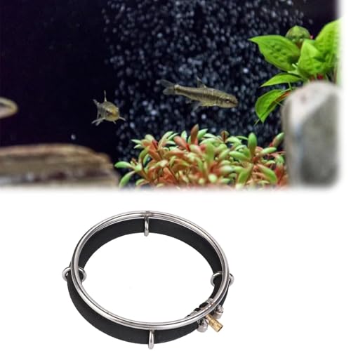 Cyrank Aquarium Air Stone, Fish Tank Bubbler Round Air Bubble Diffuser Rings Round Bubble Stone for Aquarium Water Pipe Bubbler Airstone Bubbler(15cm) - size: 15cm