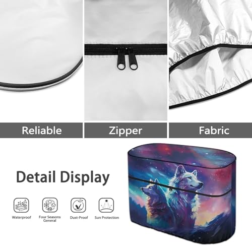 White Wolf RV Propane Tank Cover for Travel Trailer Replacement Cover for RV/Trailer/Camper Double 20lb Propane Tank Protector - color: White Wolf, size: Small-Double 20LB