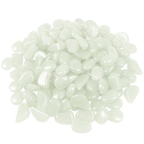 340Pcs Glow in The Dark Stones Garden Pebbles Rocks Indoor Outdoor Decor Luminous Stone for Walkways Driveway Yard Grass Fish Tank - color: White, size: 340