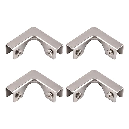 4Pcs Cold-Rolled Steel Glass Clamp 2 Way Glass Connectors Rimless Clip Holder for Fixing or DIY Fish Tank, Wind Guard, Display Cabinet, for 6-10mm Thickness - color: Cold-rolled Steel,for 6-10mm, size: 4 Pieces