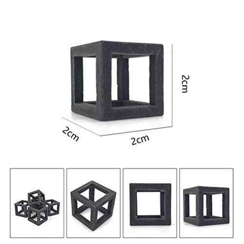 Aquarium Ceramic Shelter Shrimp Hideaway Breeding Cave Cubic Hideout Underwater Landscape Decorations Ornament for Betta,Lizards, Turtles,Reptiles 5Pcs