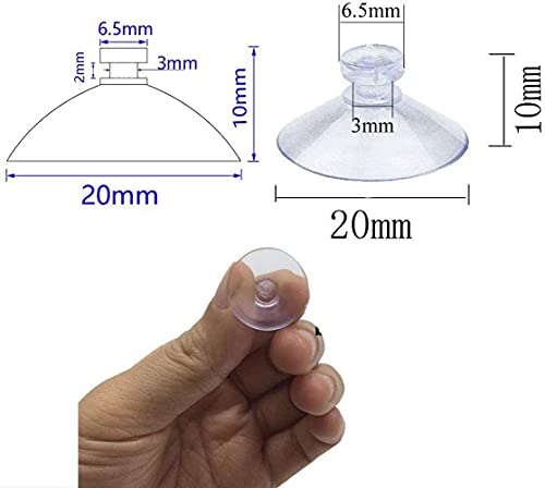 100pcs Mini Clear Plastic Suction Cups Without Hooks (20mm) - size: 20 mm