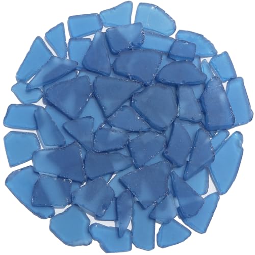 QYGL Sea Glass for Crafts - 14oz Dark Blue Frosted Seaglass Pieces - Vase Filler and Aquarium Ornament, DIY Craft Supplies for Art, Beach Weddings, and Home Decor - color: Dark Blue