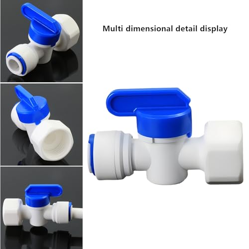 1/2"F to 3/8" Tube Push-Fit Ball Valve, 3 Pcs | Quick-connect adapter switch for RO reverse osmosis water filter systems, beverage dispensers & water purifiers. - size: 1/2"FPT to 3/8" QC Ball Valve