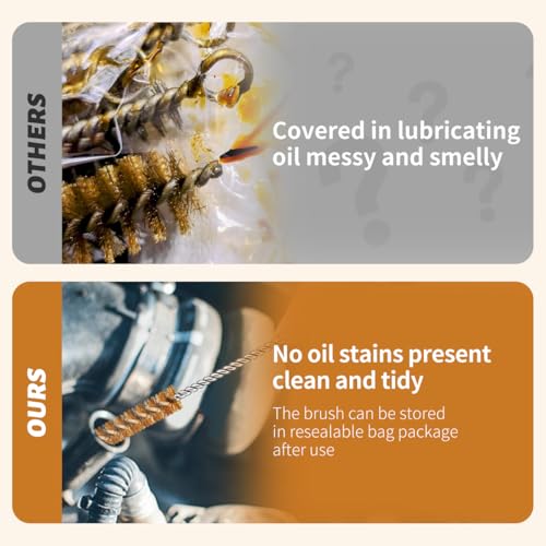 12-Pieces Brass Wire Brush Stainless Steel Wire Brush Set 12" Long Pipe Cleaners Parts Cleaning Brush Metal Brush for Cleaning Tubes, Cylinders, Bottle, Auto Parts (6mm/8mm/10mm/15mm/18mm/20mm)