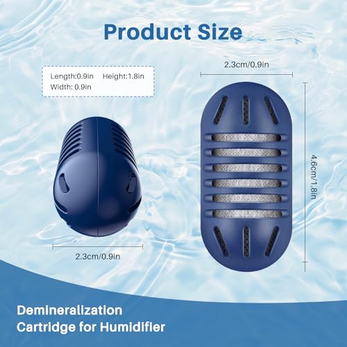 12- Pack Demineralization Cartridge for Humidifier | Compatible with HoMedics Ultrasonic Humidifier and Most Humidifiers, Prevent Hard Water Build-Up, Reduces White Dust, Purifies Water, Part UHE-HDC4 - color: Demineralization Cartridge-12 Pack