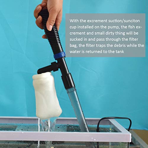 Auto Electric Aquarium Gravel Cleaner, 3 in 1 Automatic Sludge Extractor for Fish Plant Tanks