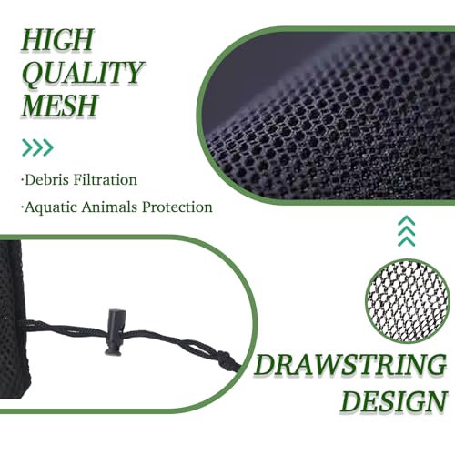 XOTTI Pond Pump Filter Box 10 Inch, Anti-Clogging Cube Mesh Pop Up Water Pump Barrier Bag, Black Filter Media Basket Metal Frame for Outdoor Ponds Swimming Pool Fountain - size: 10 Inch