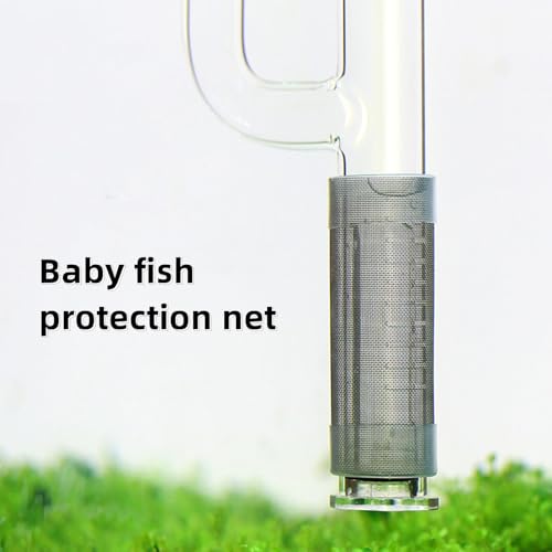 Tnfeeon Stainless Steel Mesh Inflow Aquarium Filter Guard Intake Cover for Shrimp and Fish Aquarium Intake Filter Mesh Cover Fish Mesh Net Strainer Tube Filter Accessory (L)